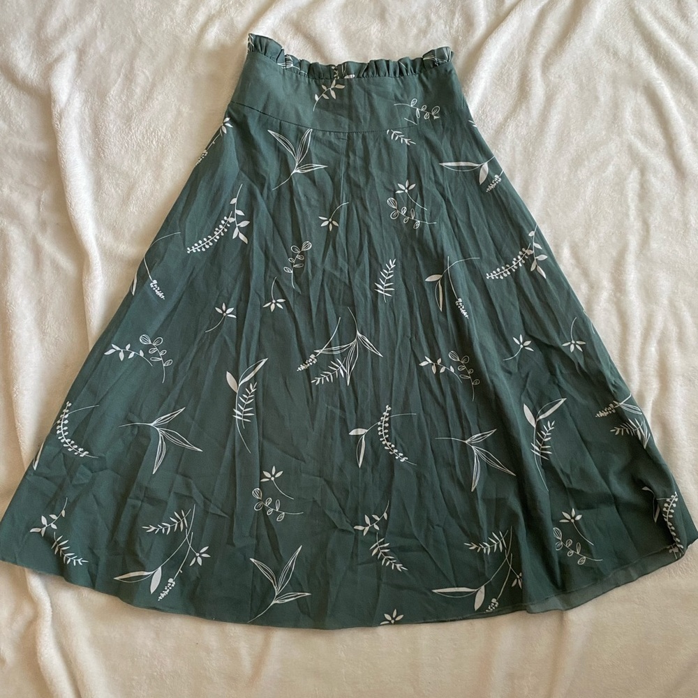 Teal Floral Skirt